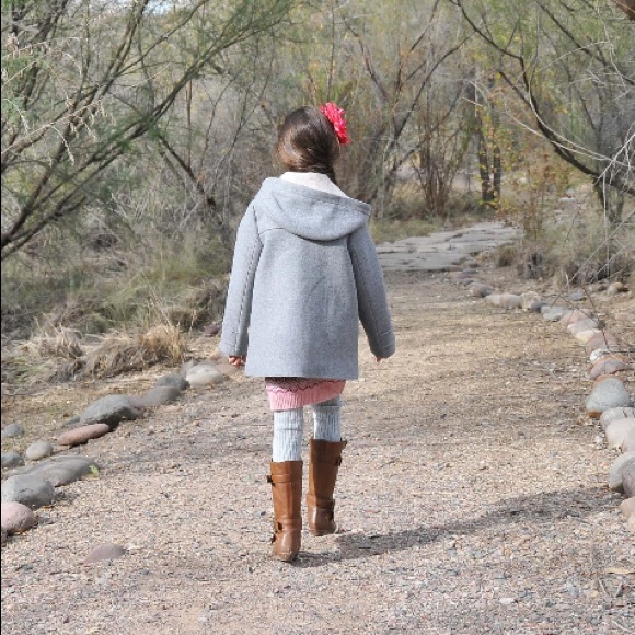 Zara kids gray coat with faux fur trimmed~… - Picture 2 of 10